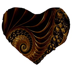 Fractal Spiral Endless Mathematics Large 19  Premium Heart Shape Cushions by Nexatart