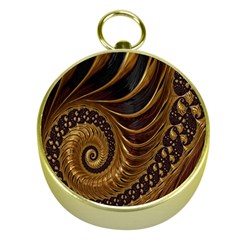 Fractal Spiral Endless Mathematics Gold Compasses by Nexatart