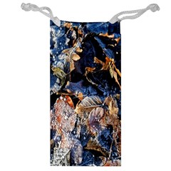 Frost Leaves Winter Park Morning Jewelry Bag by Nexatart