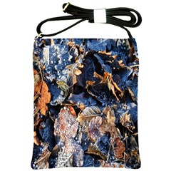 Frost Leaves Winter Park Morning Shoulder Sling Bags by Nexatart