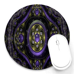 Fractal Sparkling Purple Abstract Round Mousepads by Nexatart