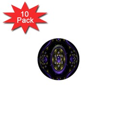 Fractal Sparkling Purple Abstract 1  Mini Buttons (10 Pack) 