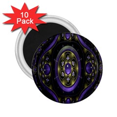 Fractal Sparkling Purple Abstract 2 25  Magnets (10 Pack) 