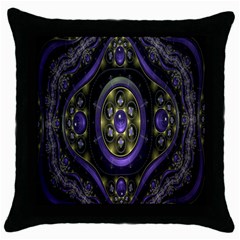 Fractal Sparkling Purple Abstract Throw Pillow Case (black) by Nexatart