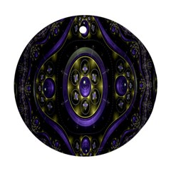 Fractal Sparkling Purple Abstract Round Ornament (two Sides) by Nexatart