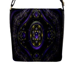 Fractal Sparkling Purple Abstract Flap Messenger Bag (l)  by Nexatart