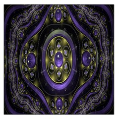 Fractal Sparkling Purple Abstract Large Satin Scarf (square) by Nexatart