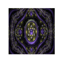 Fractal Sparkling Purple Abstract Small Satin Scarf (square) by Nexatart