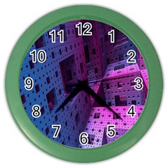 Fractals Geometry Graphic Color Wall Clocks by Nexatart