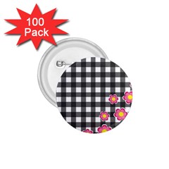 Floral Plaid Pattern 1 75  Buttons (100 Pack)  by Valentinaart