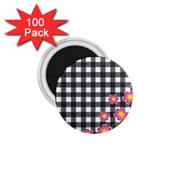 Floral Plaid Pattern 1 75  Magnets (100 Pack)  by Valentinaart