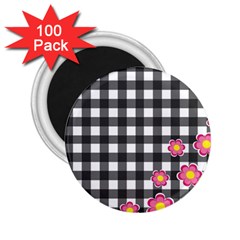 Floral Plaid Pattern 2 25  Magnets (100 Pack)  by Valentinaart