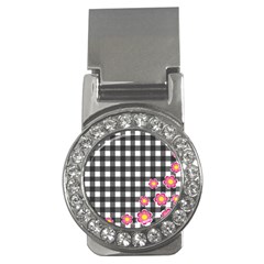 Floral Plaid Pattern Money Clips (cz)  by Valentinaart