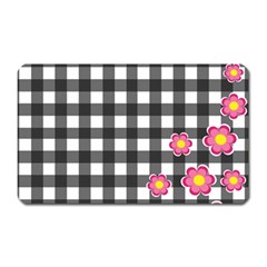 Floral Plaid Pattern Magnet (rectangular) by Valentinaart