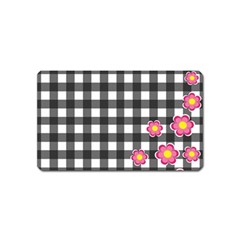 Floral Plaid Pattern Magnet (name Card) by Valentinaart