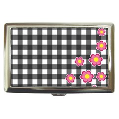 Floral Plaid Pattern Cigarette Money Cases by Valentinaart