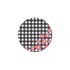 Floral Plaid Pattern Golf Ball Marker (4 Pack) by Valentinaart