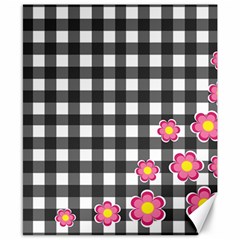 Floral Plaid Pattern Canvas 8  X 10  by Valentinaart