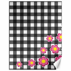 Floral Plaid Pattern Canvas 12  X 16   by Valentinaart