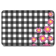 Floral Plaid Pattern Large Doormat 