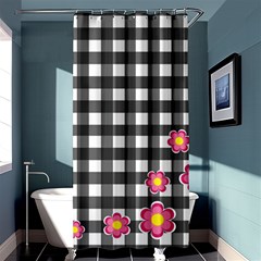 Floral Plaid Pattern Shower Curtain 36  X 72  (stall)  by Valentinaart