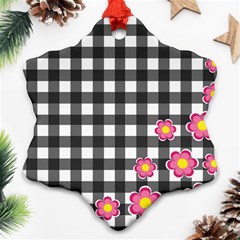 Floral Plaid Pattern Ornament (snowflake) by Valentinaart