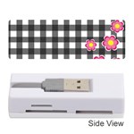 Floral plaid pattern Memory Card Reader (Stick)  Front