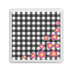 Floral Plaid Pattern Memory Card Reader (square)  by Valentinaart