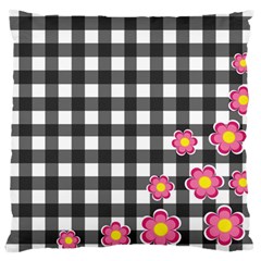 Floral Plaid Pattern Large Cushion Case (one Side) by Valentinaart