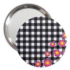 Floral Plaid Pattern 3  Handbag Mirrors by Valentinaart