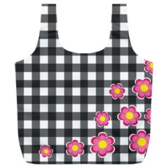 Floral Plaid Pattern Full Print Recycle Bags (l)  by Valentinaart