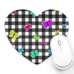 Butterflies Pattern Heart Mousepads by Valentinaart