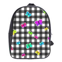 Butterflies Pattern School Bags(large)  by Valentinaart