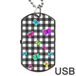 Butterflies pattern Dog Tag USB Flash (Two Sides) Front