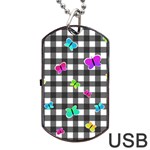 Butterflies pattern Dog Tag USB Flash (Two Sides) Back