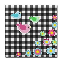 Cute Spring Pattern Tile Coasters by Valentinaart