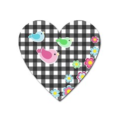 Cute Spring Pattern Heart Magnet by Valentinaart