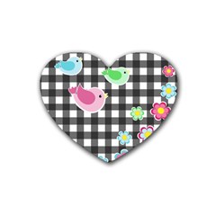 Cute Spring Pattern Rubber Coaster (heart) 