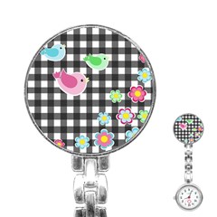 Cute Spring Pattern Stainless Steel Nurses Watch by Valentinaart