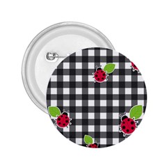 Ladybugs Plaid Pattern 2 25  Buttons