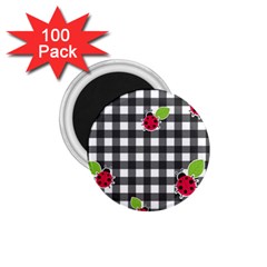 Ladybugs Plaid Pattern 1 75  Magnets (100 Pack)  by Valentinaart