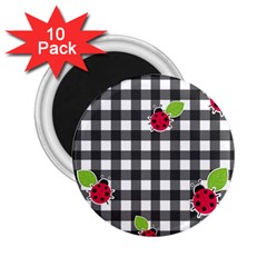 Ladybugs Plaid Pattern 2 25  Magnets (10 Pack)  by Valentinaart