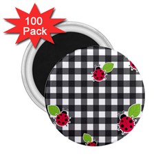 Ladybugs Plaid Pattern 2 25  Magnets (100 Pack)  by Valentinaart