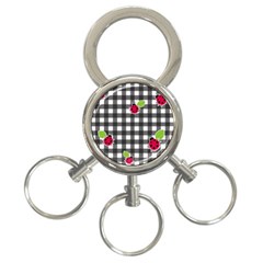 Ladybugs Plaid Pattern 3-ring Key Chains by Valentinaart