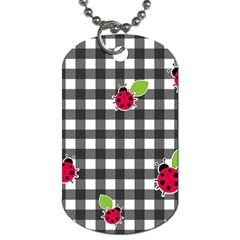 Ladybugs Plaid Pattern Dog Tag (two Sides) by Valentinaart