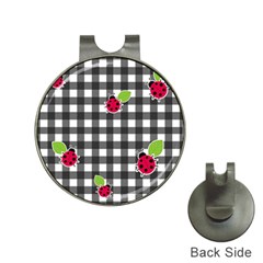 Ladybugs Plaid Pattern Hat Clips With Golf Markers by Valentinaart