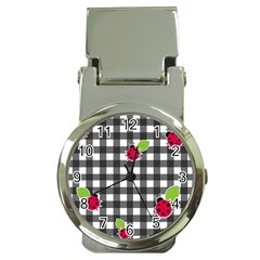 Ladybugs Plaid Pattern Money Clip Watches by Valentinaart