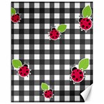 Ladybugs plaid pattern Canvas 11  x 14   10.95 x13.48  Canvas - 1