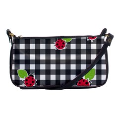 Ladybugs Plaid Pattern Shoulder Clutch Bags by Valentinaart