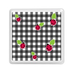 Ladybugs Plaid Pattern Memory Card Reader (square)  by Valentinaart